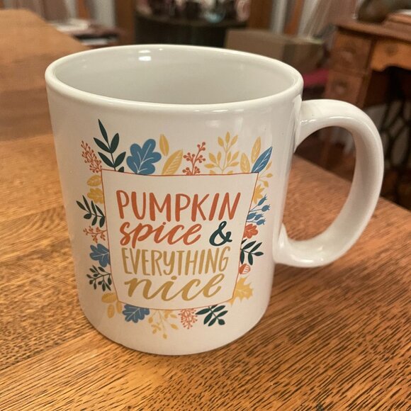 "Pumpkin Spice and Everything Nice" Themed Coffee Cup Mug by Goldessence - Picture 1 of 5